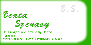 beata szenasy business card