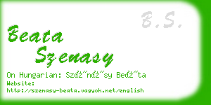 beata szenasy business card